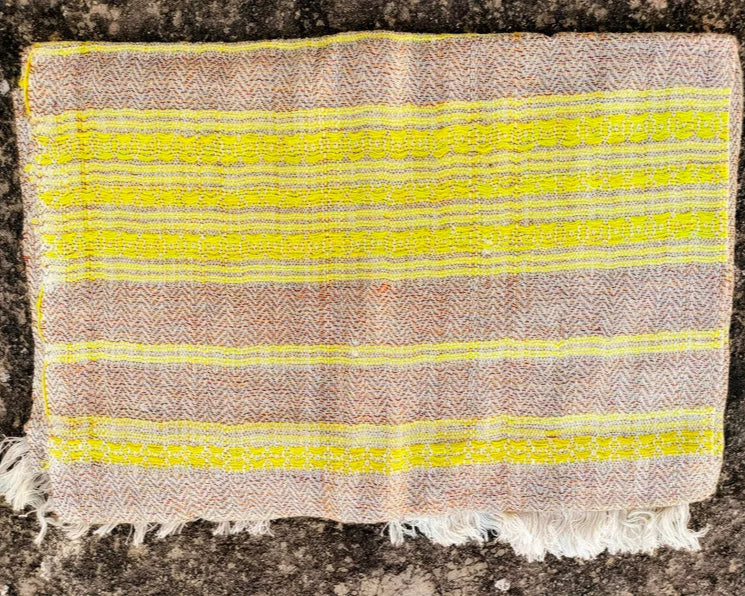 Brown yellow cozy wool scarf