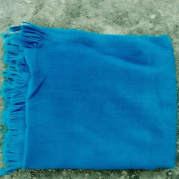 Blue wool khadi shawl