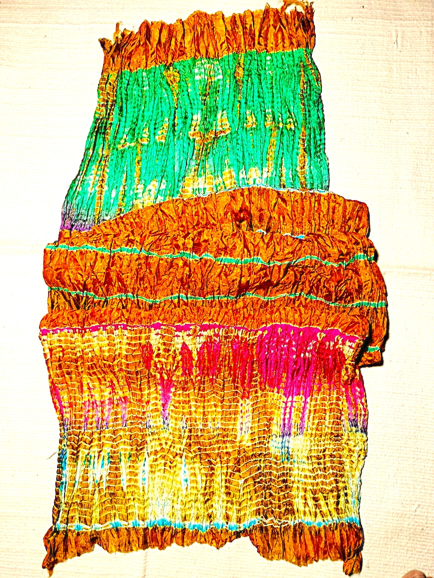 Shibori silk scarves/dupattas