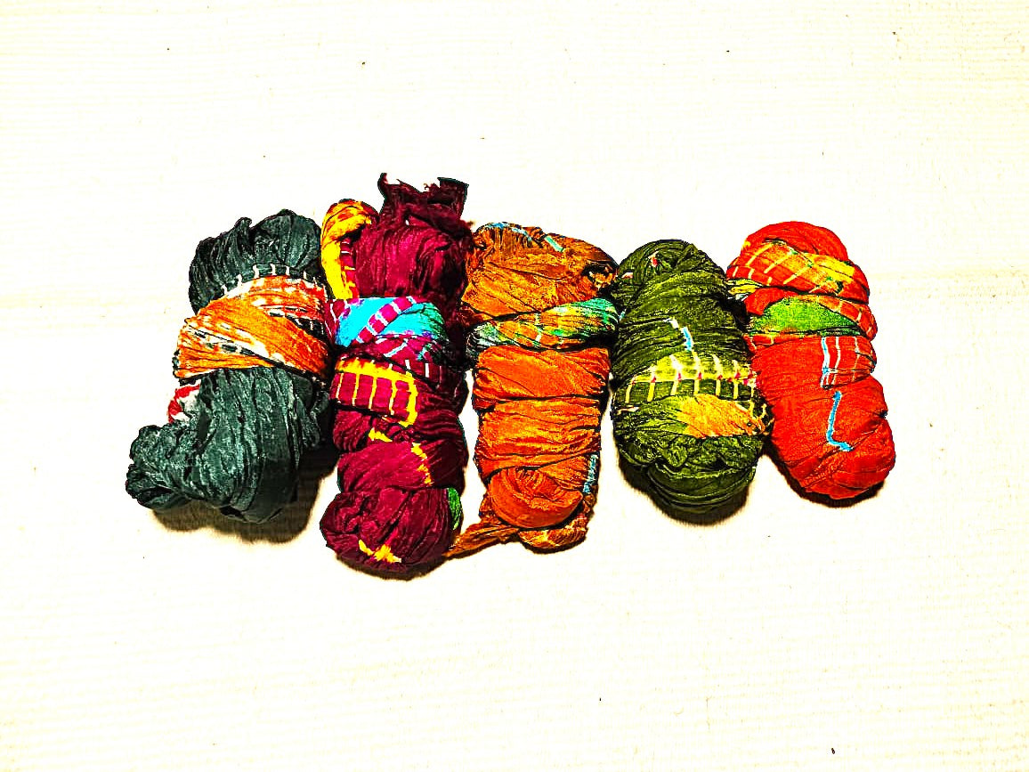 Shibori silk scarves/dupattas