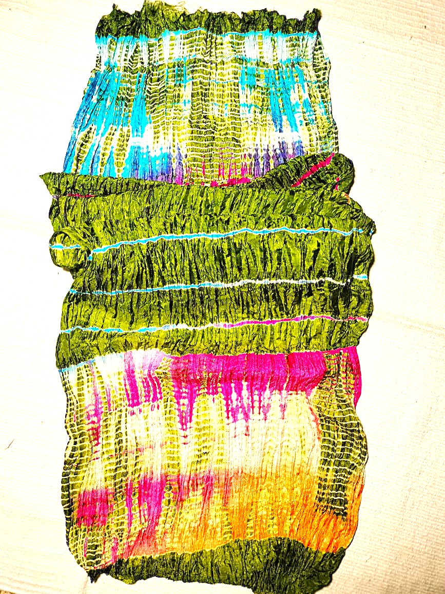 Shibori silk scarves/dupattas