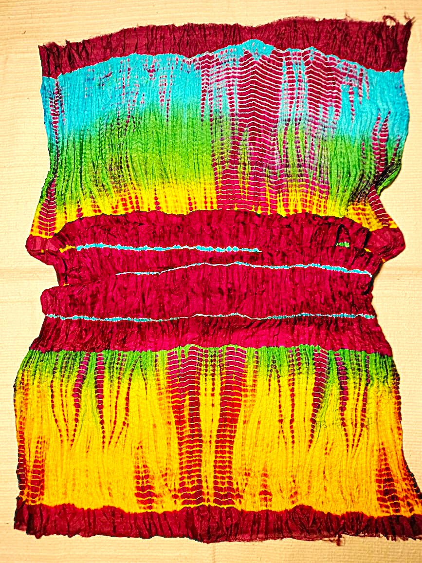 Shibori silk scarves/dupattas