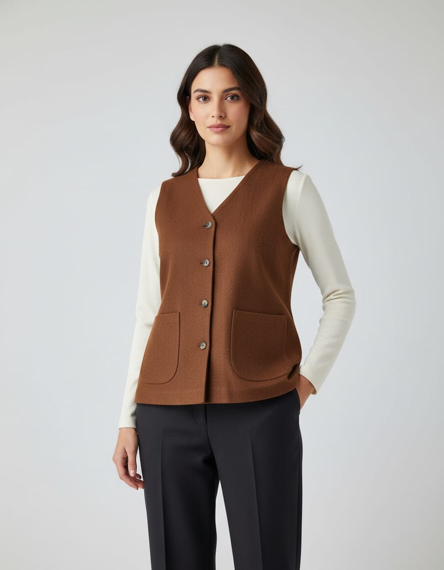 Khadi pure wool vest coat for women