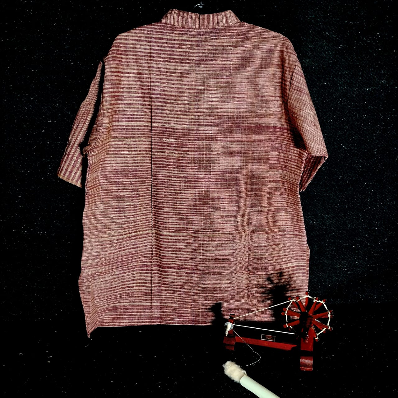 Short sleeves cotton khadi unisex kurta