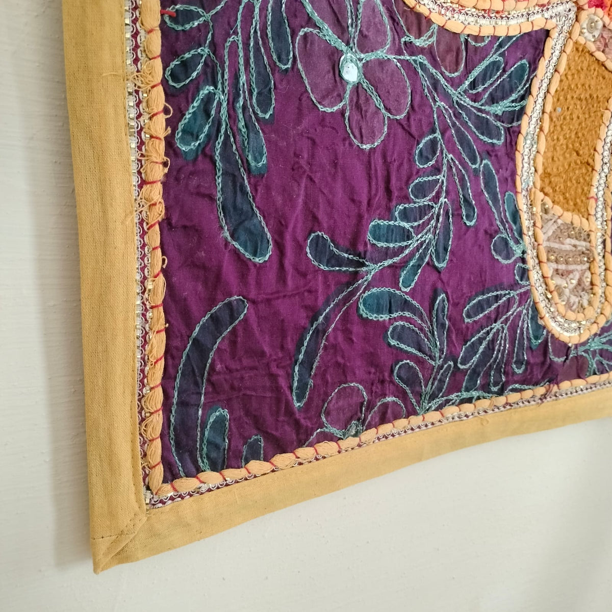 Handcrafted embroiderd elephant pattern Wall hanging