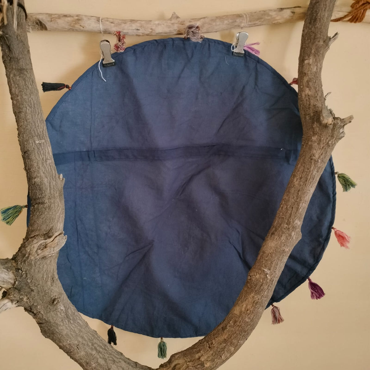 Handcrafted Round patchwork Giddi cover - Traditional embroidered floor cousions cover