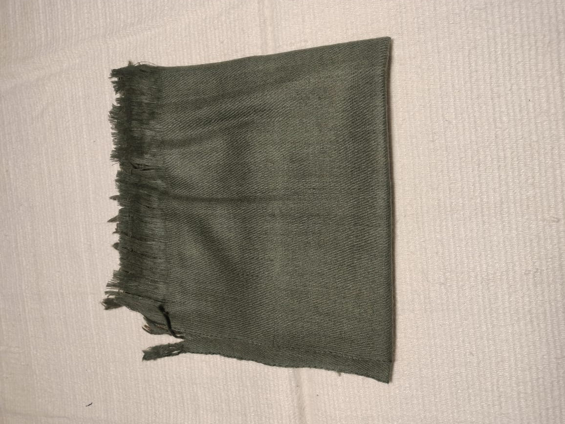 green plain wool scarves