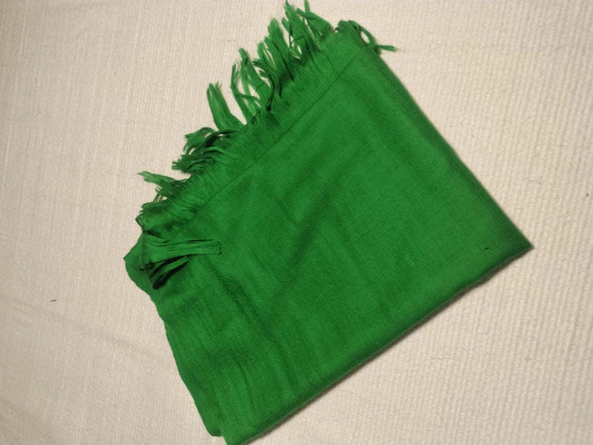 green plain wool scarves
