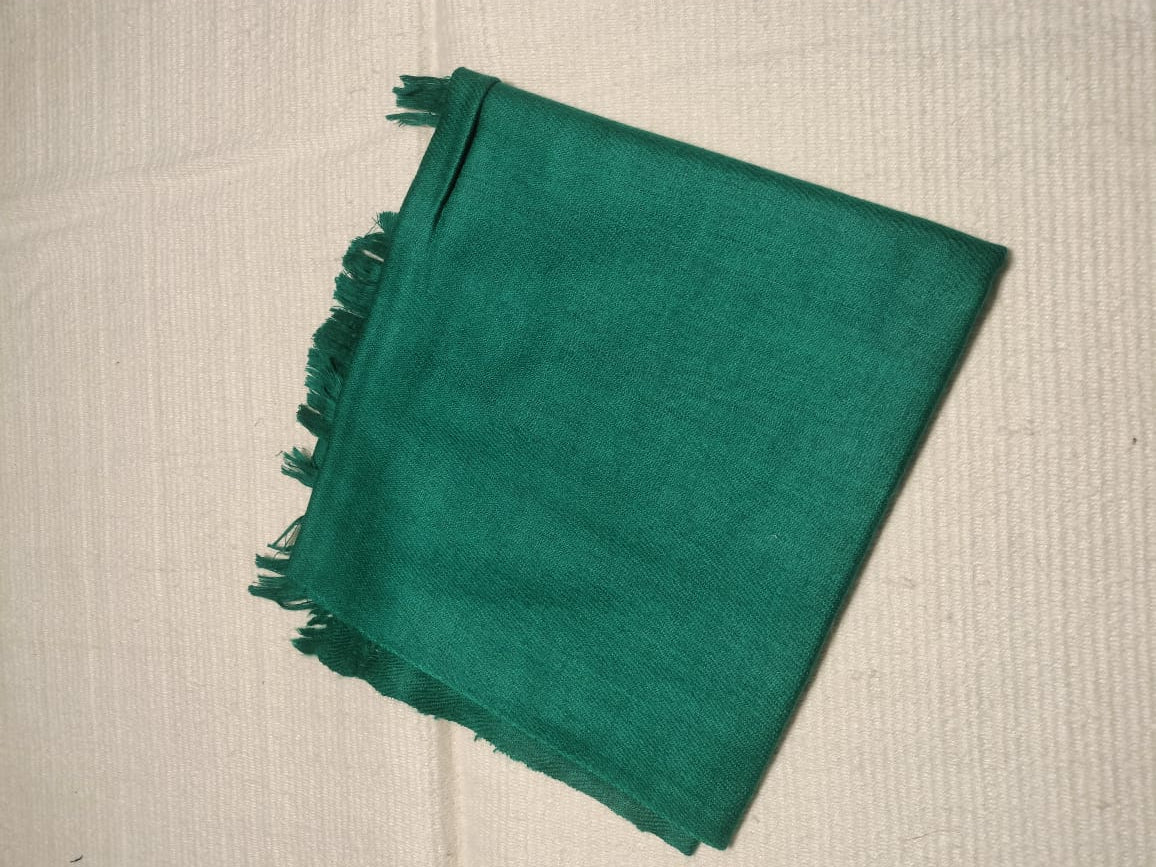 green plain wool scarves