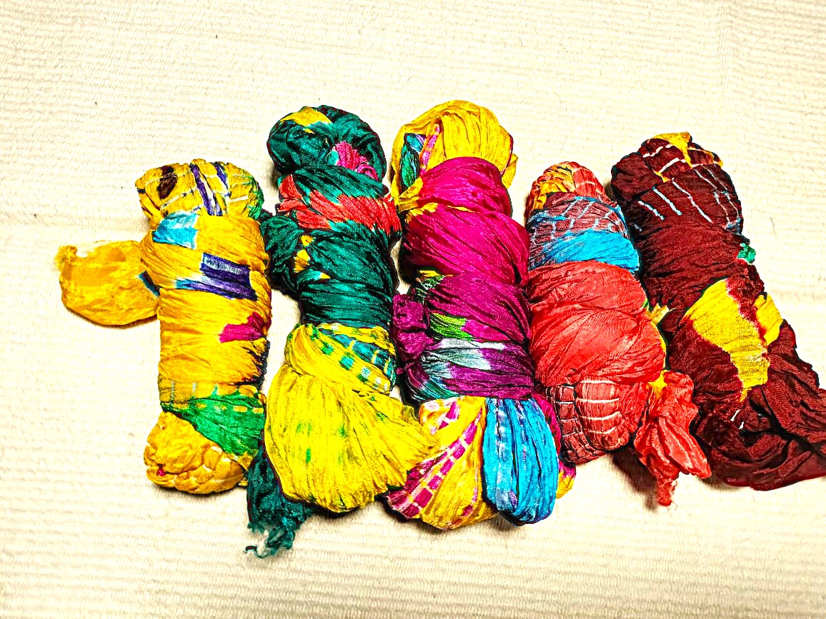 Shibori silk scarves/dupattas