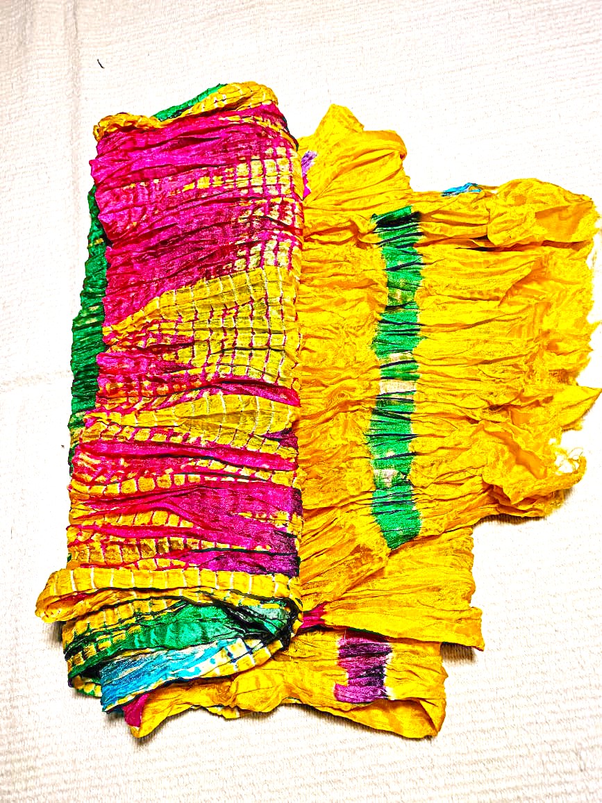 Shibori silk scarves/dupattas