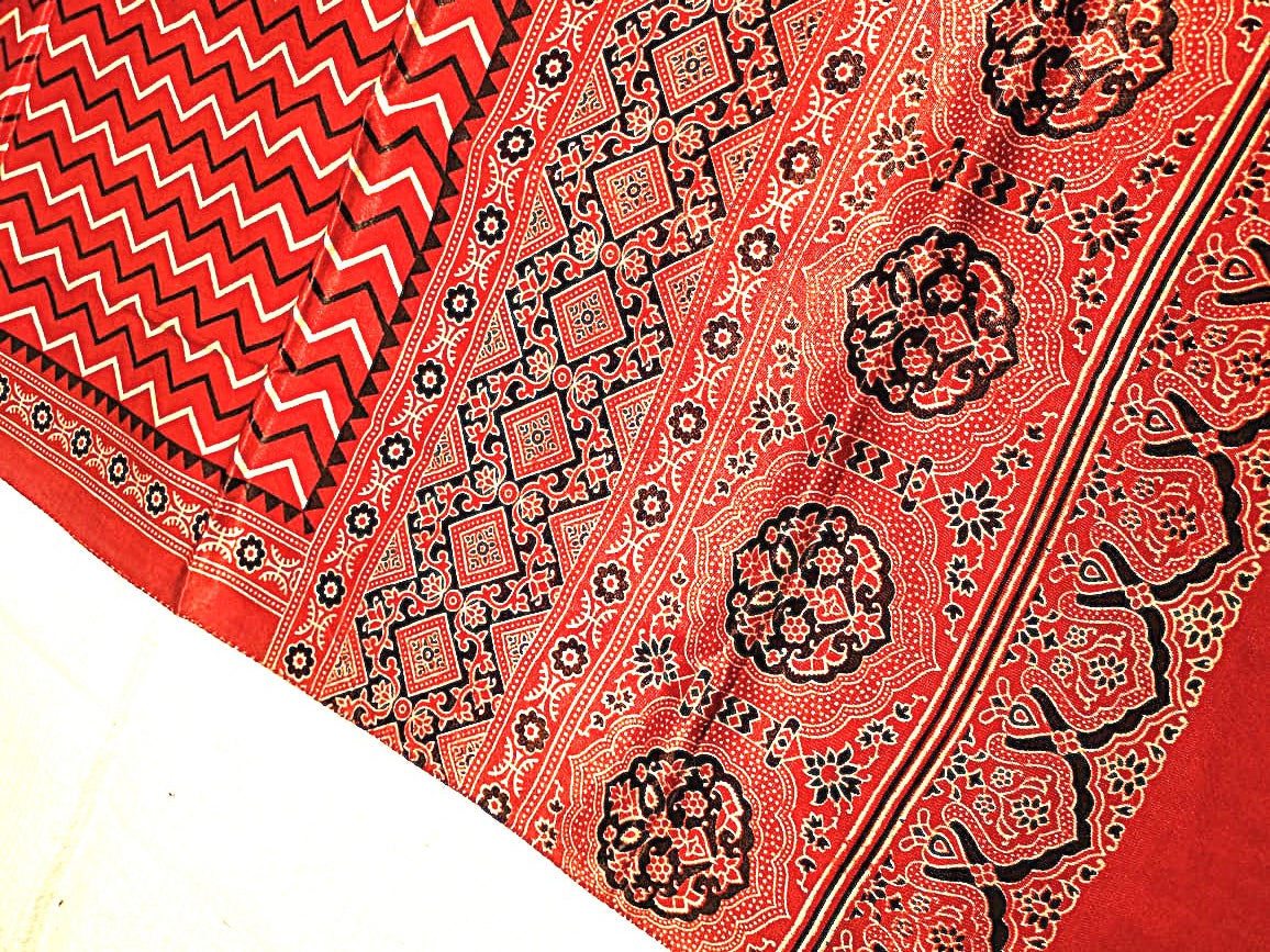 Ajrakh silk scarf/dupatta