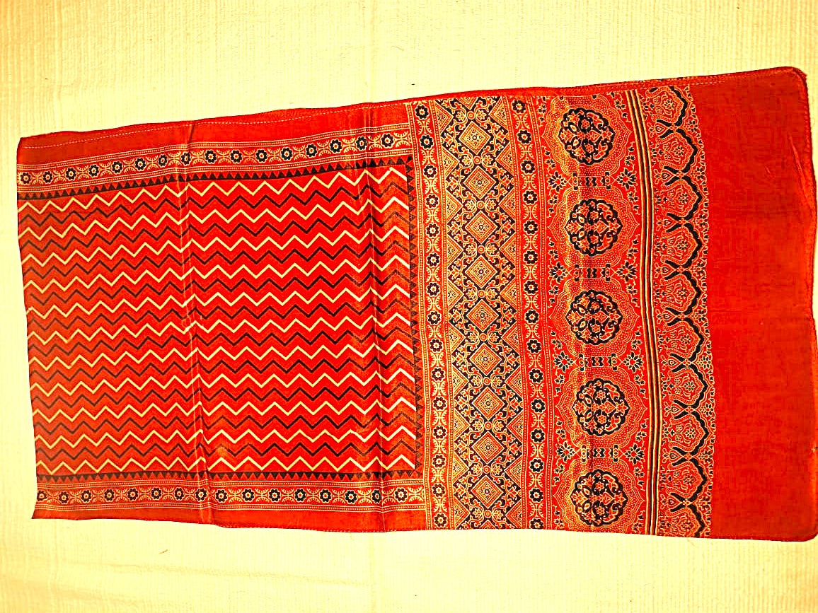 Ajrakh silk scarf/dupatta