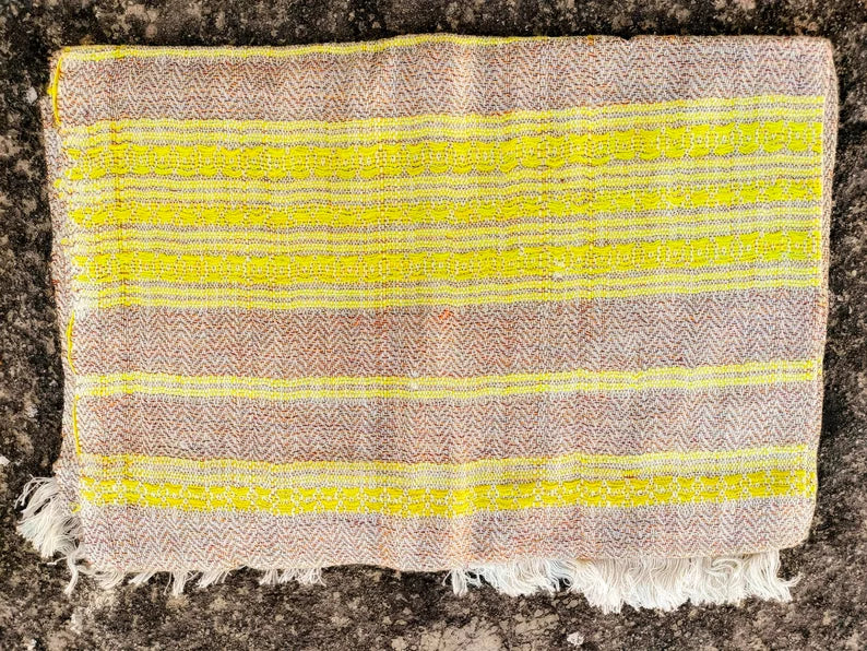 Brown yellow cozy wool scarf