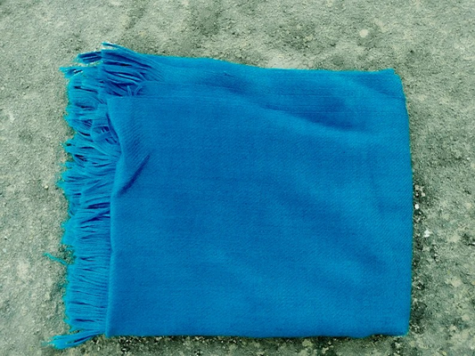 Blue wool khadi shawl