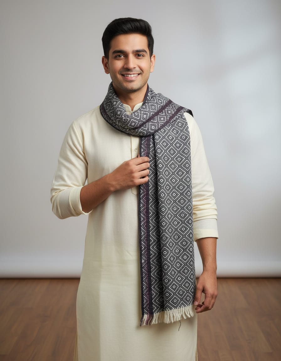 Khadi wool stole/scarf