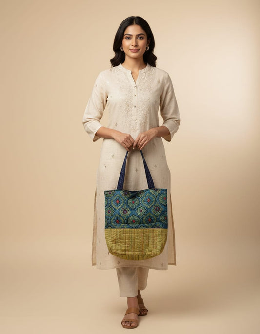 Unique hand crafted khantha work Shoulder bags