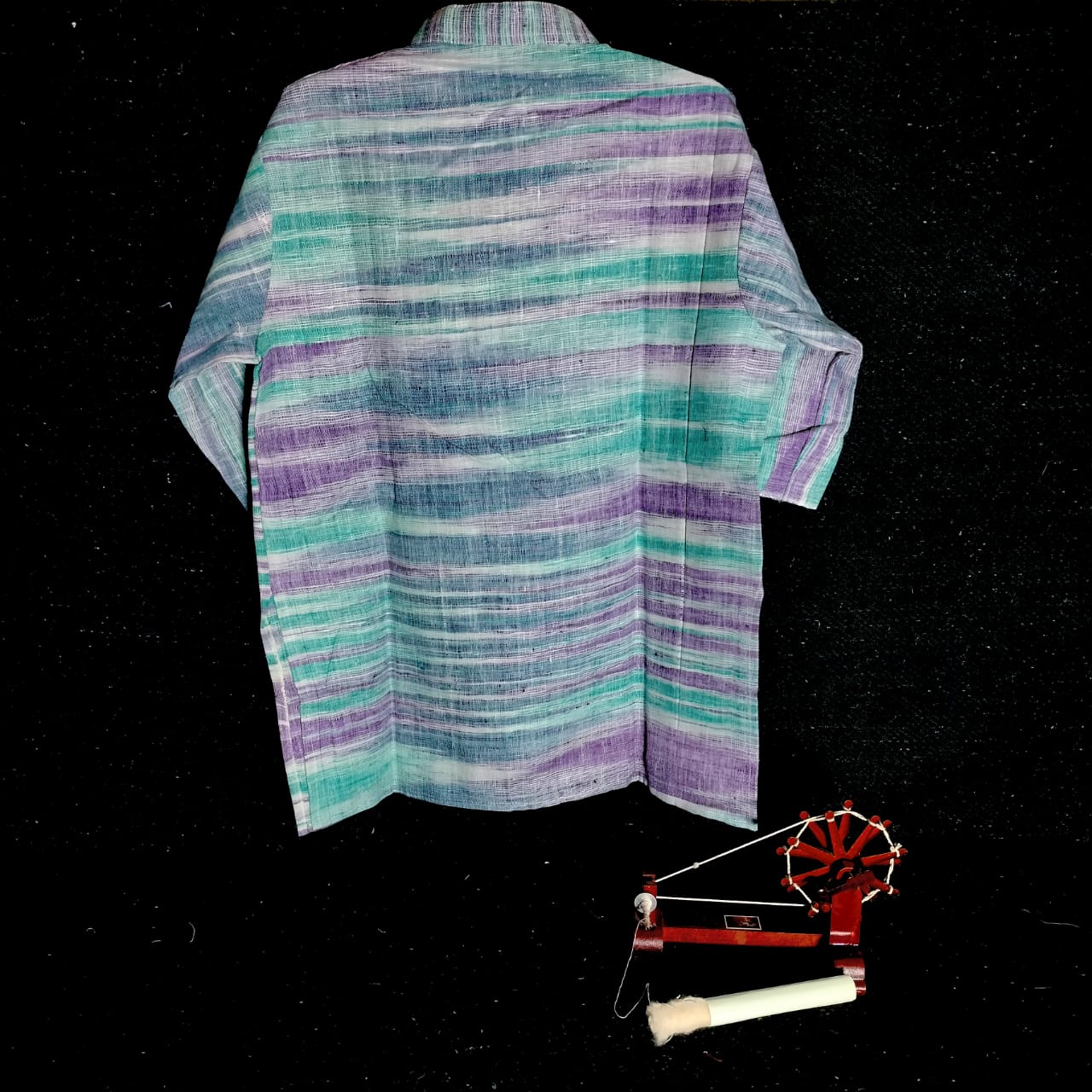 Short sleeves cotton khadi unisex kurta