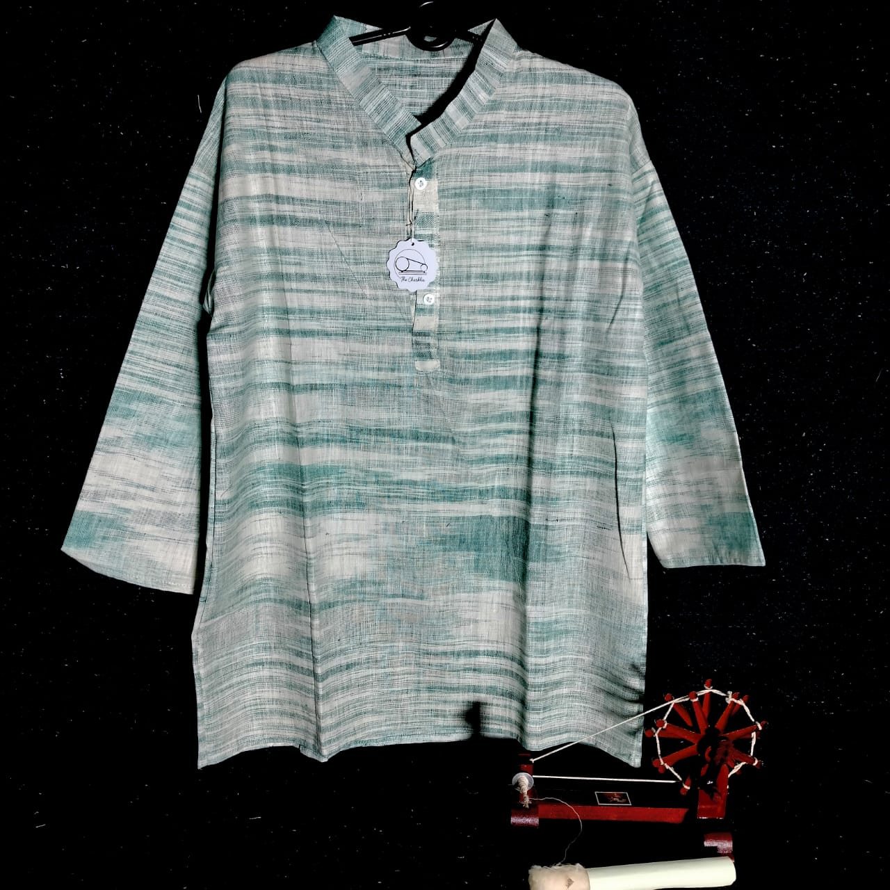 3/4 sleeves short cotton khadi unisex kurta