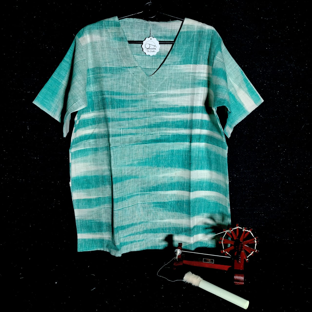 Short sleeves cotton khadi kurta for women and girls