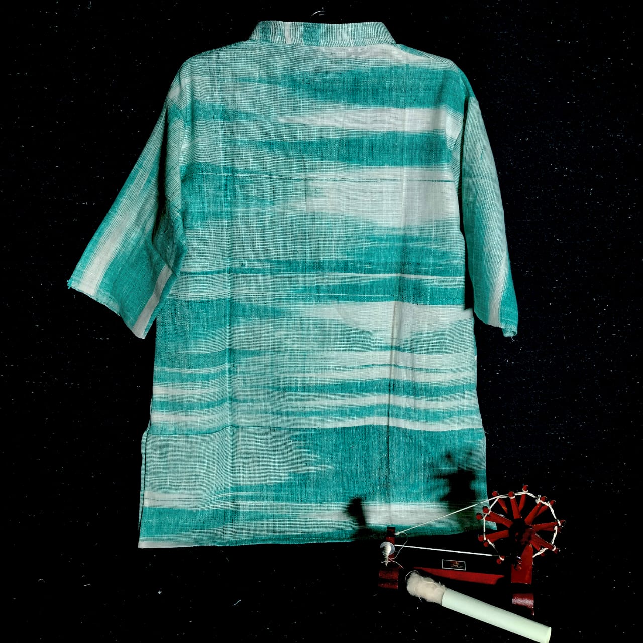 Short sleeves cotton khadi unisex kurta