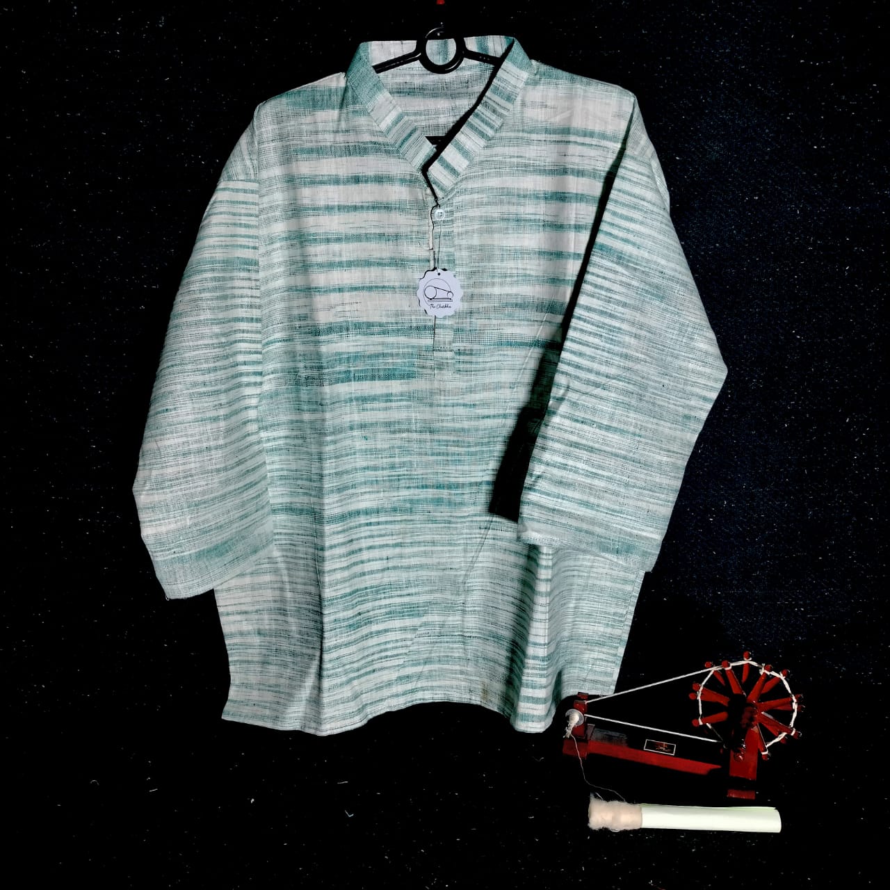 3/4 sleeves short cotton khadi unisex kurta