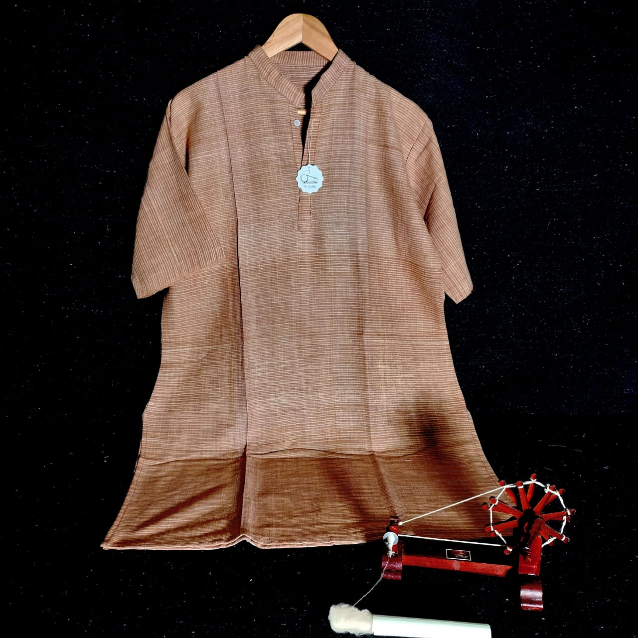 Short sleeves khadi unisex kurta