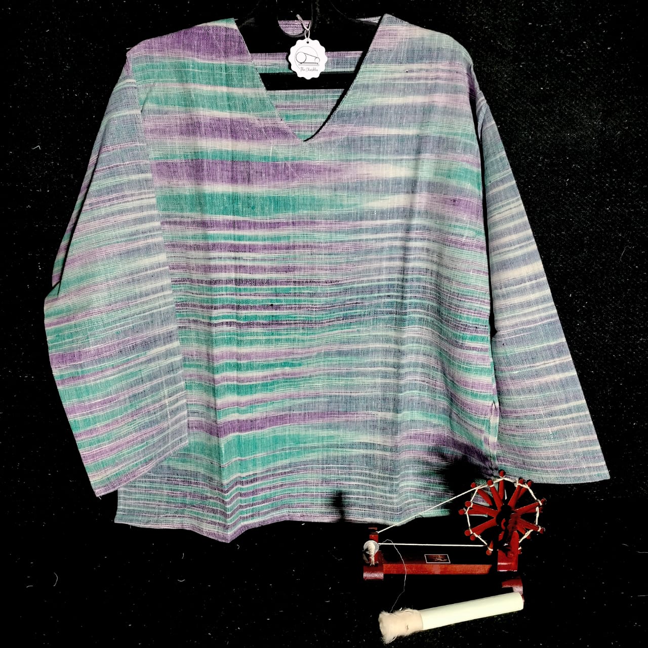 Full length sleeves short cotton khadi kurta for women and girls