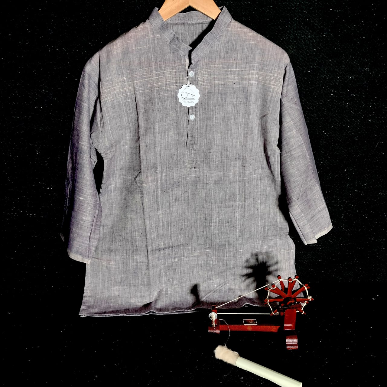 3/4 sleeves short cotton khadi unisex kurta