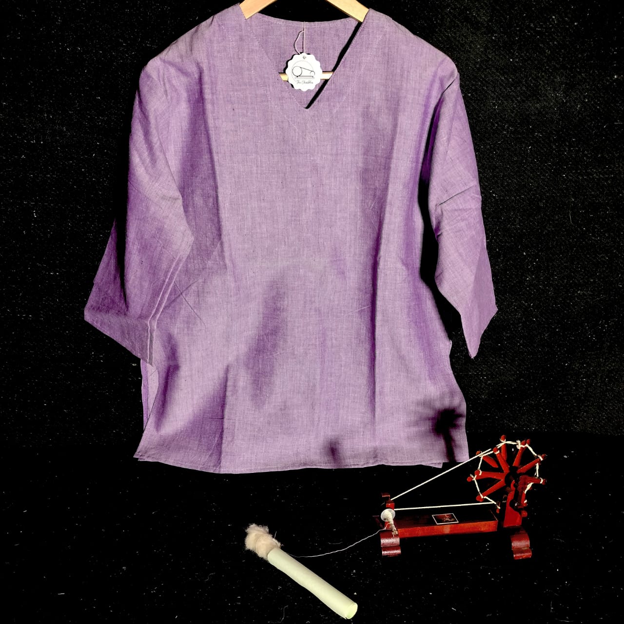 3/4 sleeves short cotton khadi kurta for women and girls