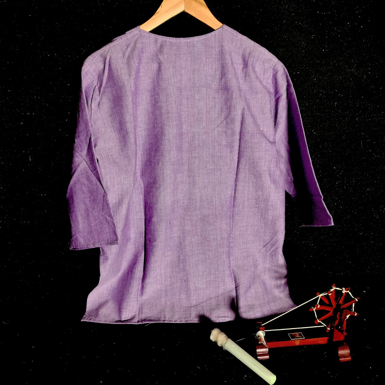 3/4 sleeves short cotton khadi kurta for women and girls