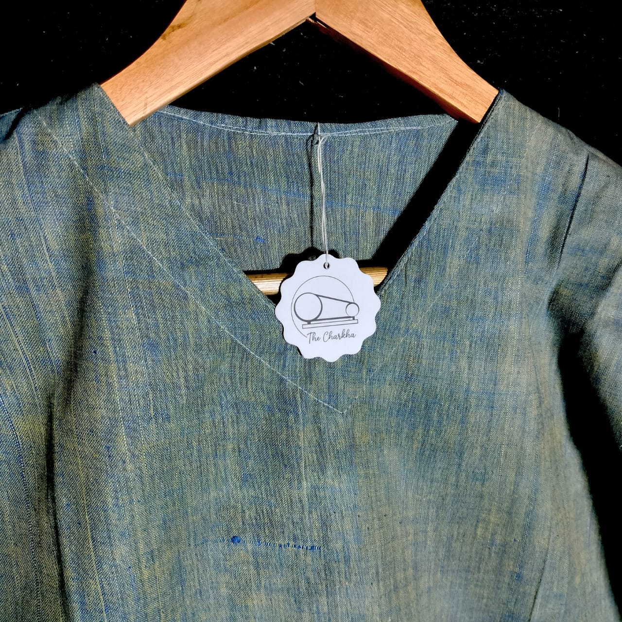 Short sleeves cotton khadi short kurta for women and girls