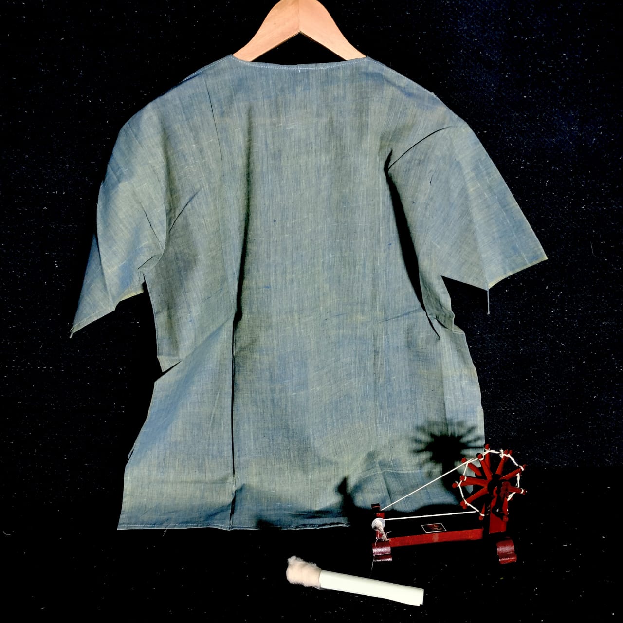 Short sleeves cotton khadi short kurta for women and girls
