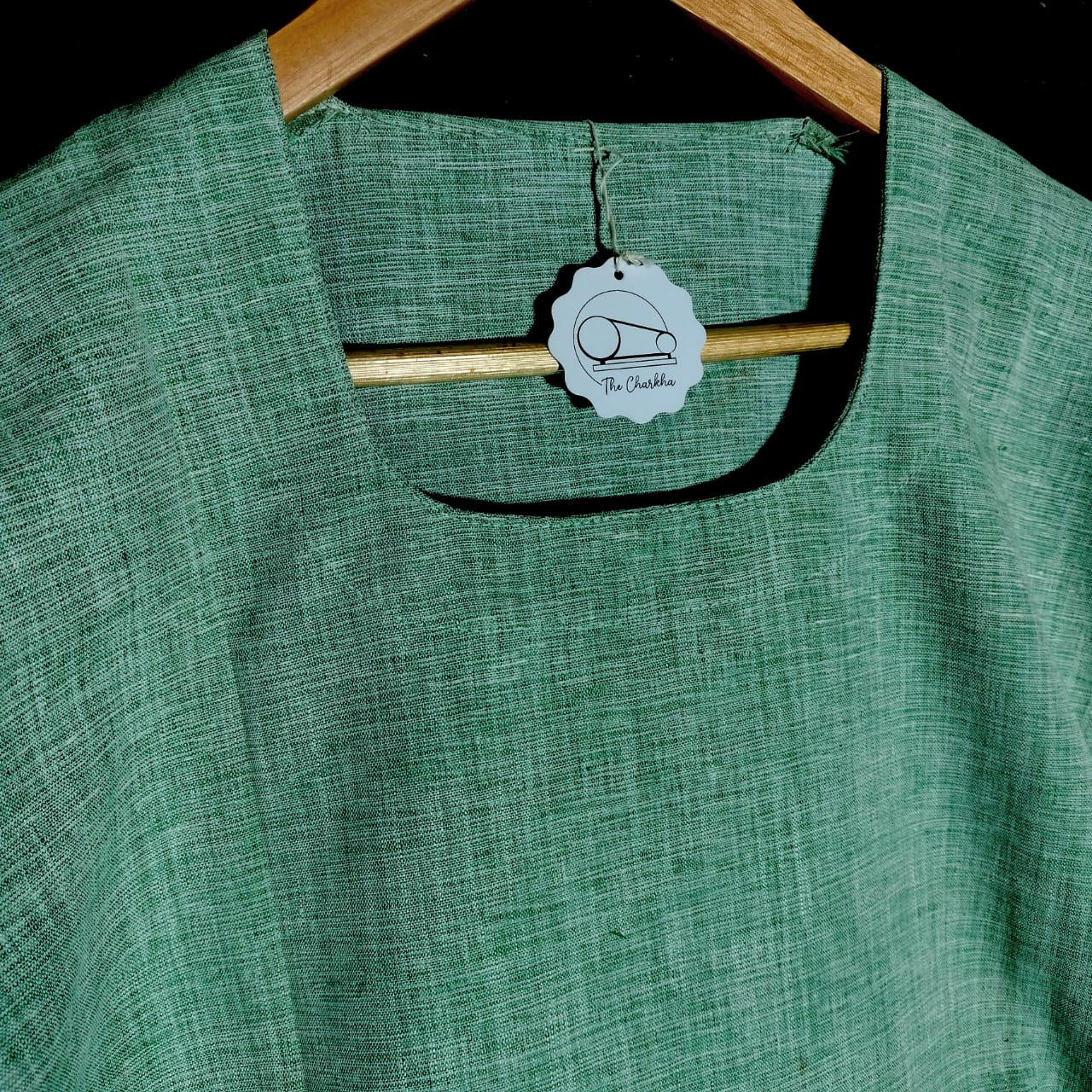 Half sleeve khadi cotton long kurta for women and girls