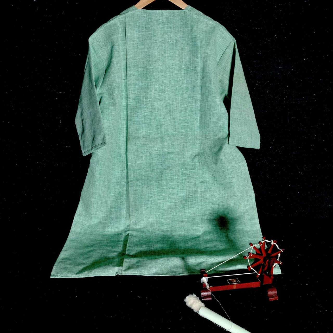Half sleeve khadi cotton long kurta for women and girls