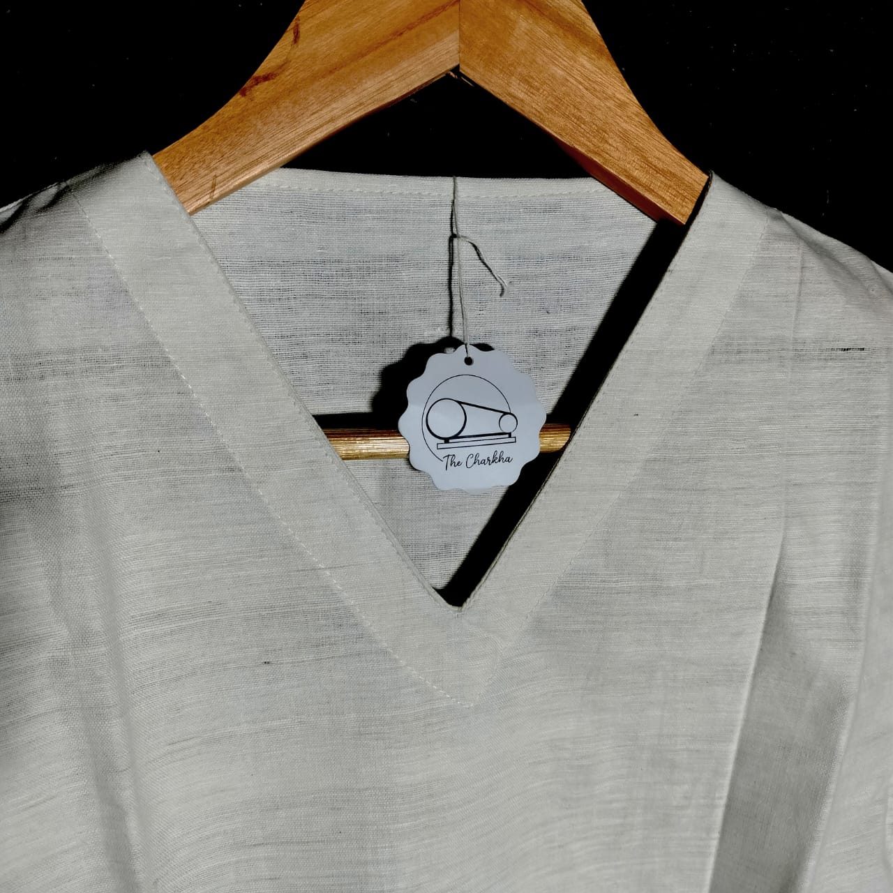 Short sleeves white cotton khadi kurta for women and girls
