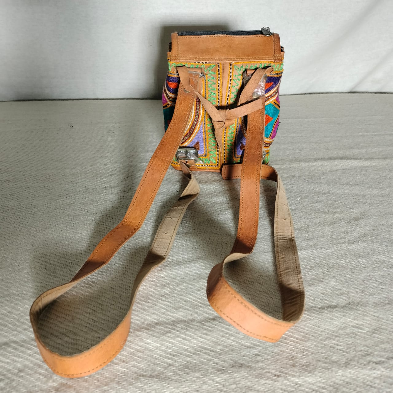 Handcrafted Leather embroidered pithu bag