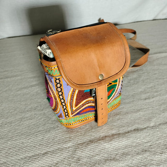 Handcrafted Leather embroidered pithu bag