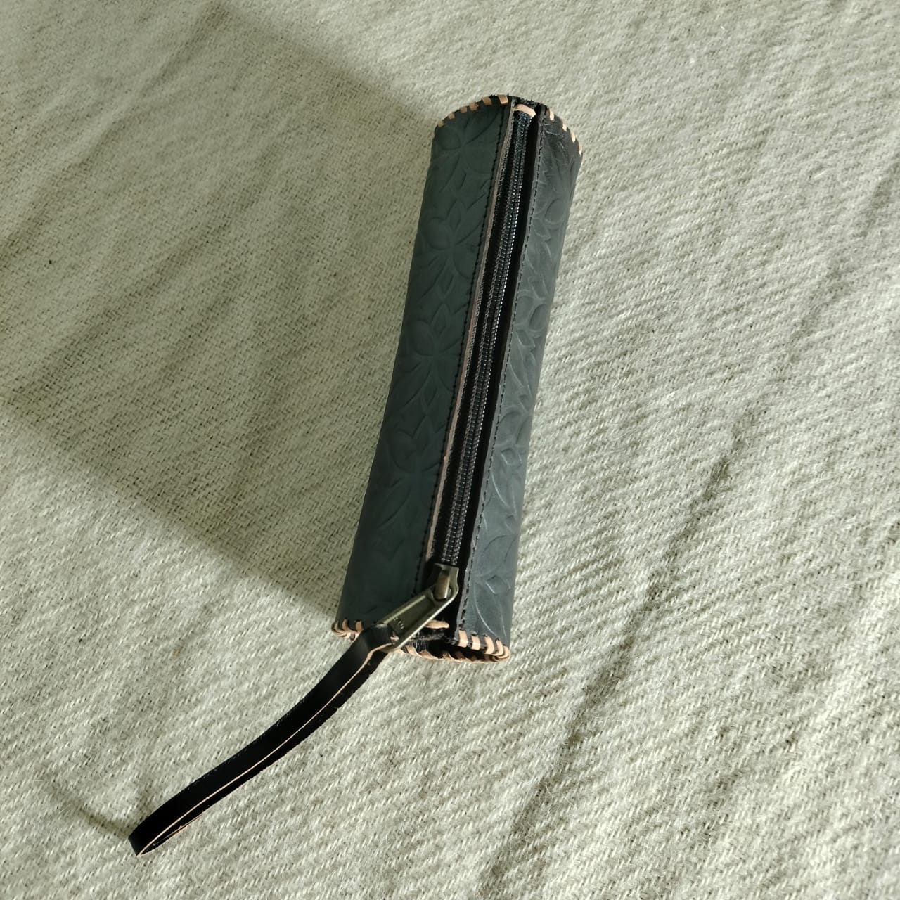 Buff leather pouch