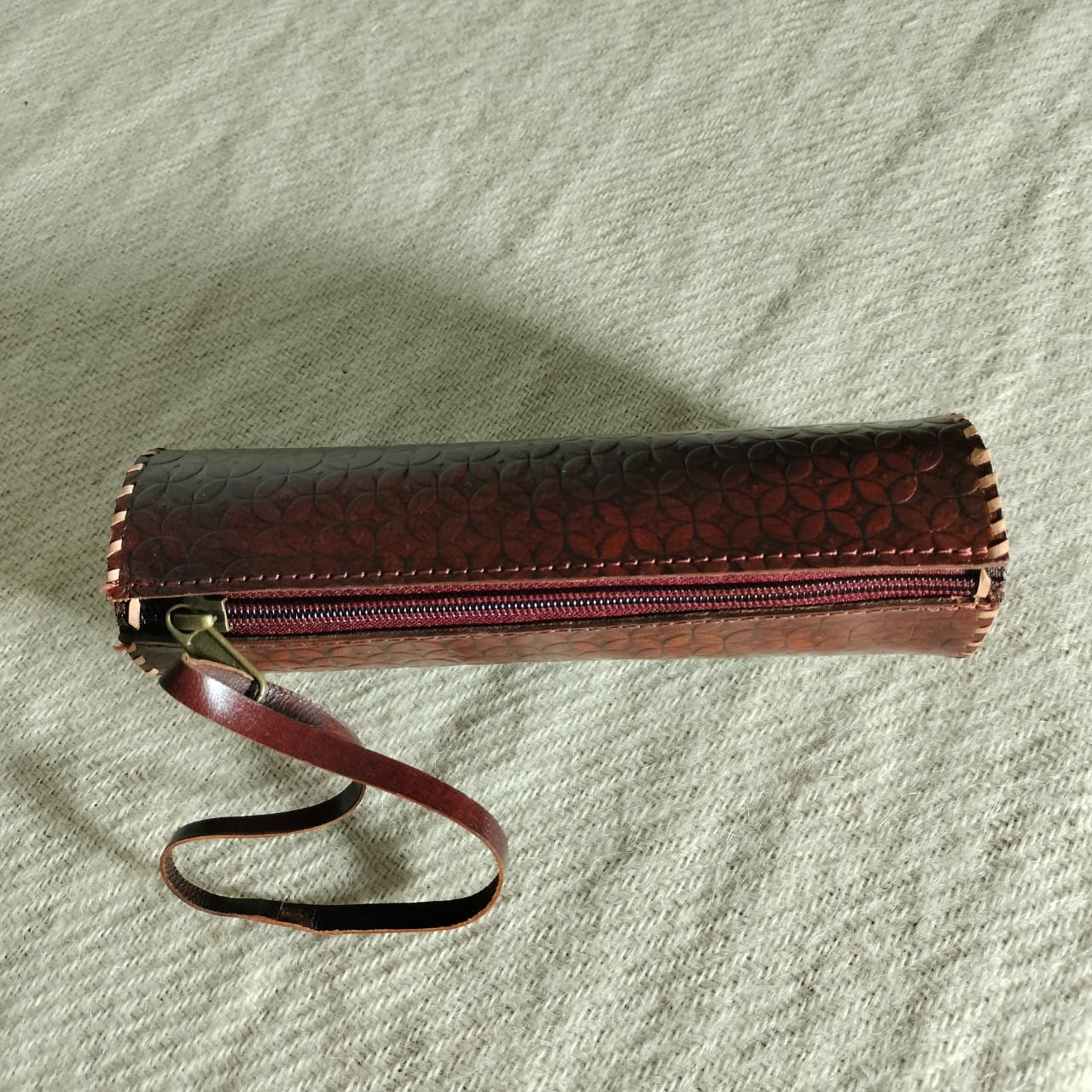 Buff leather pouch