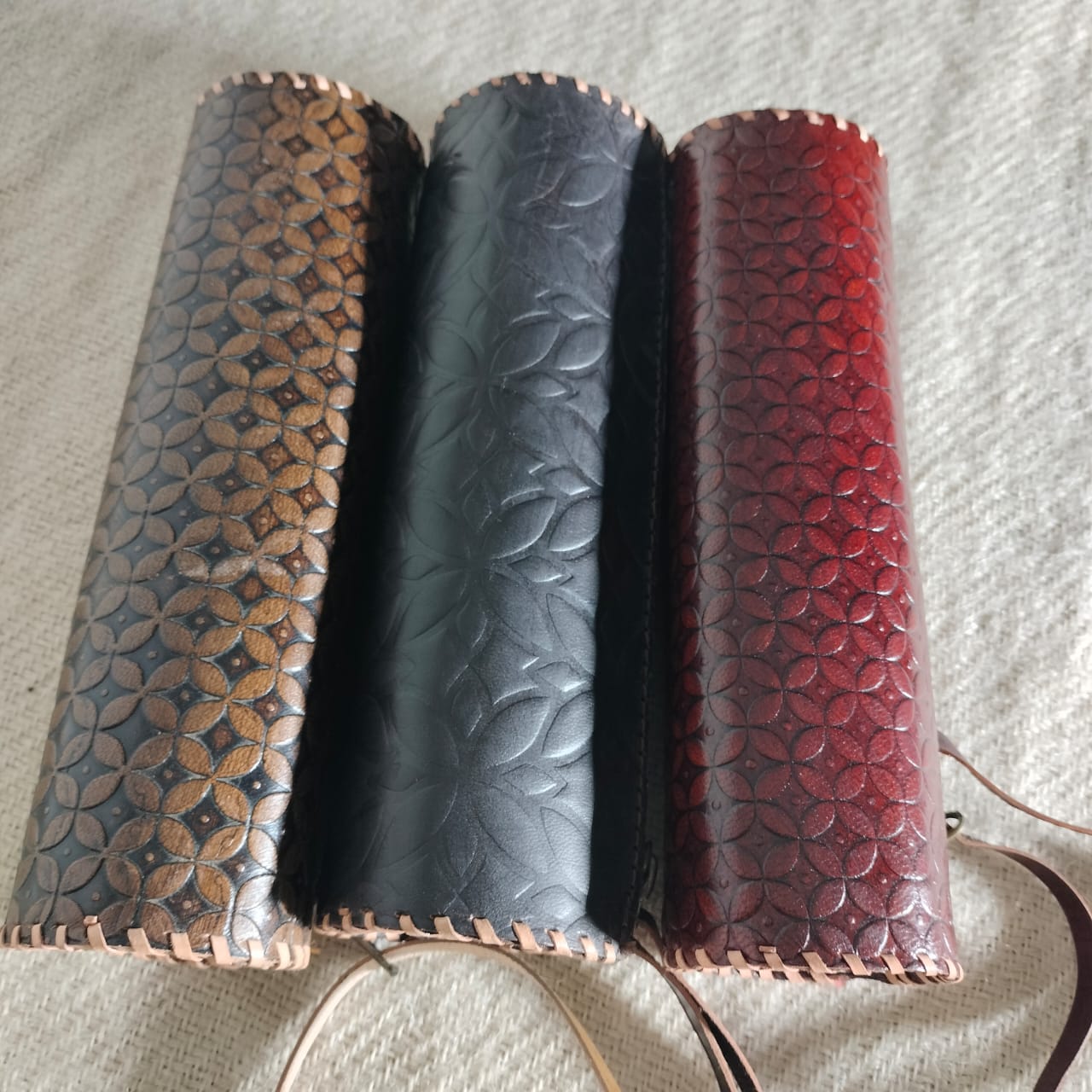 Buff leather pouch