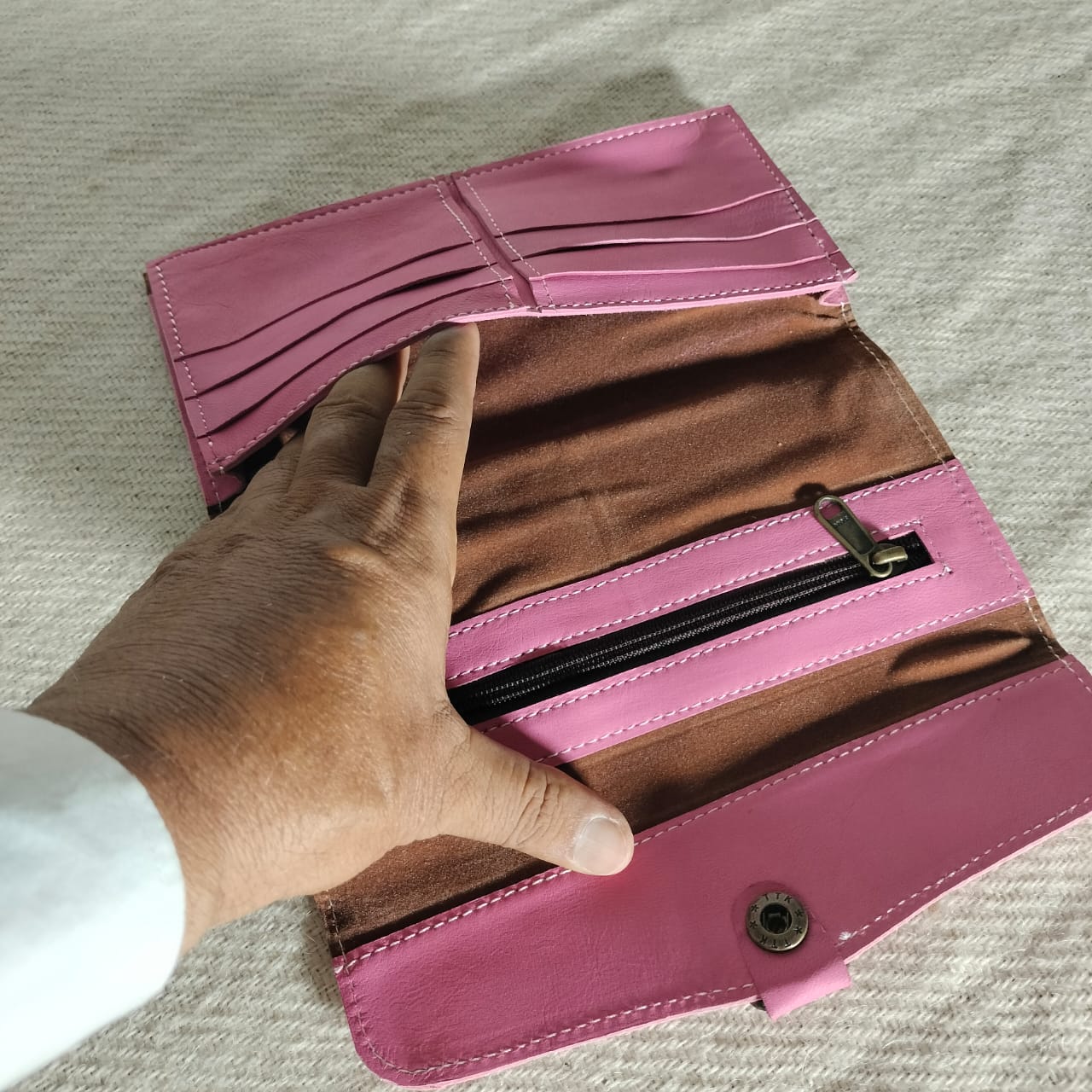 Leather clutch purse for girls and women