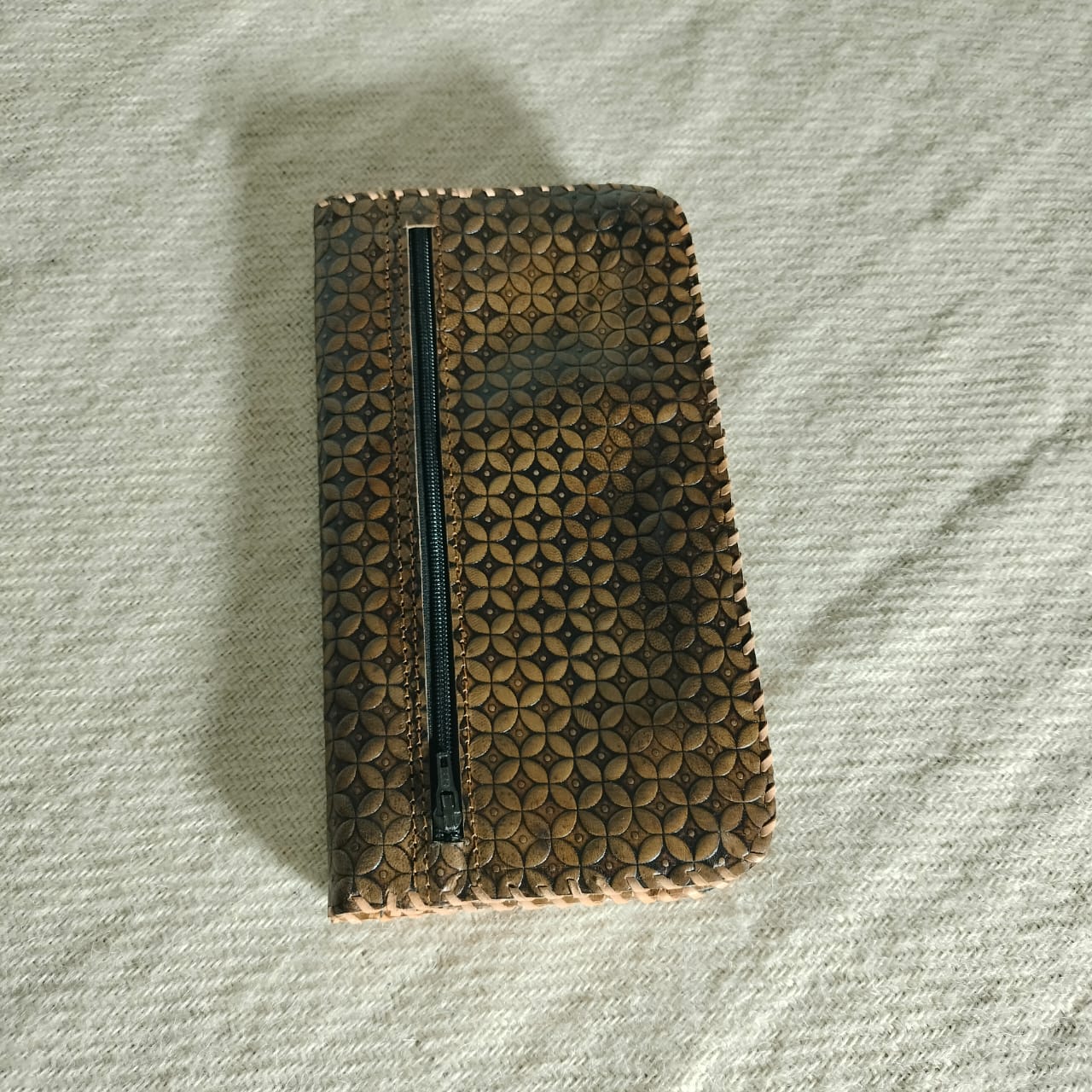 Buff leather clutch purse for girls and women