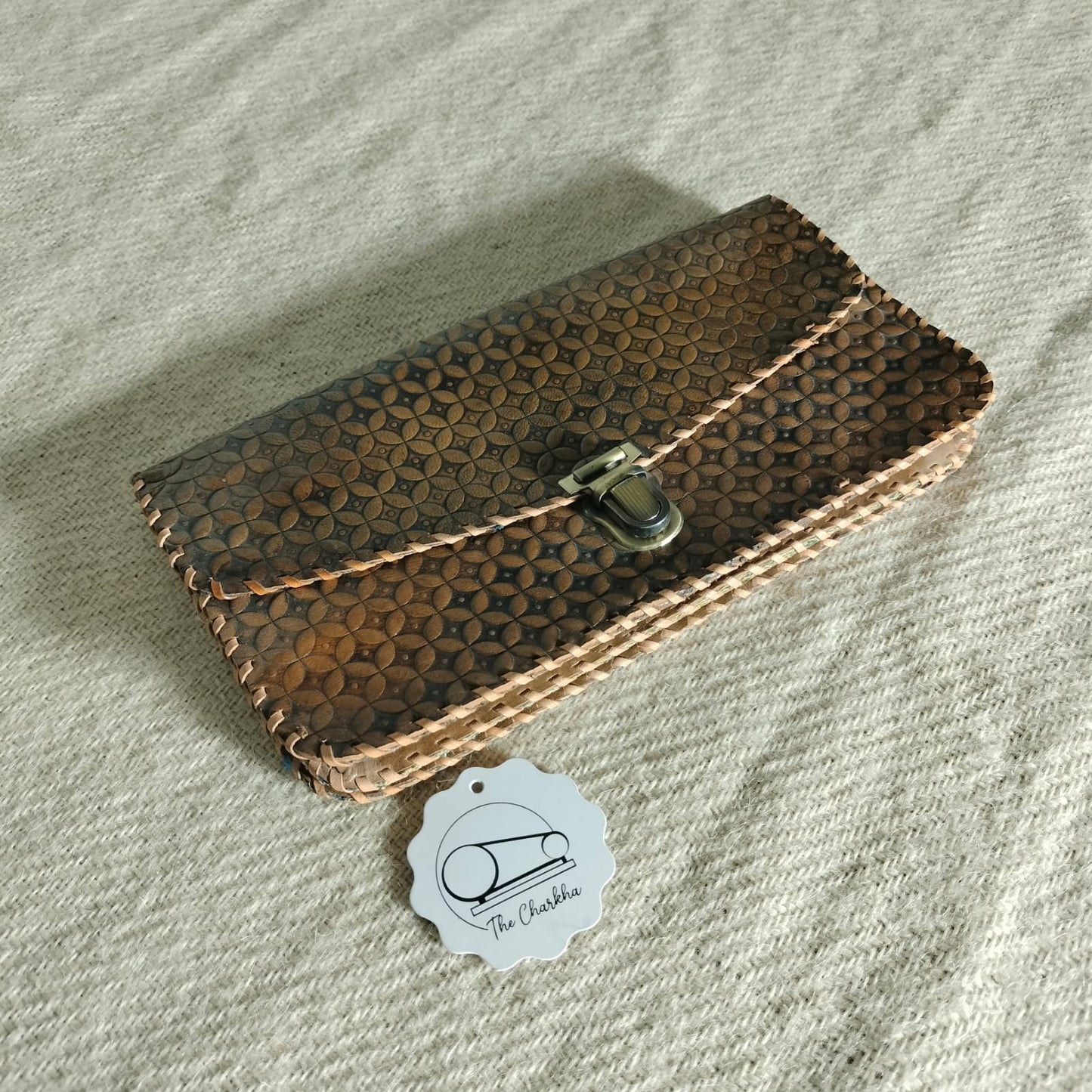 Buff leather clutch purse for girls and women
