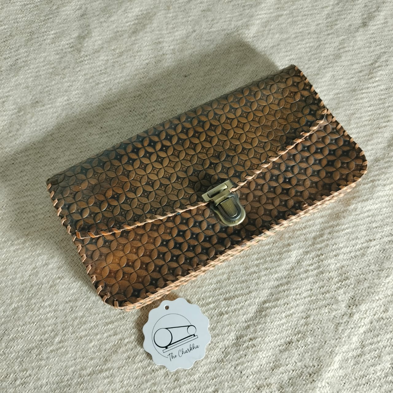 Buff leather clutch purse for girls and women