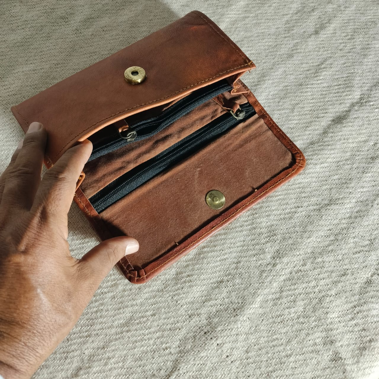 Leather clutch purse for girls and women