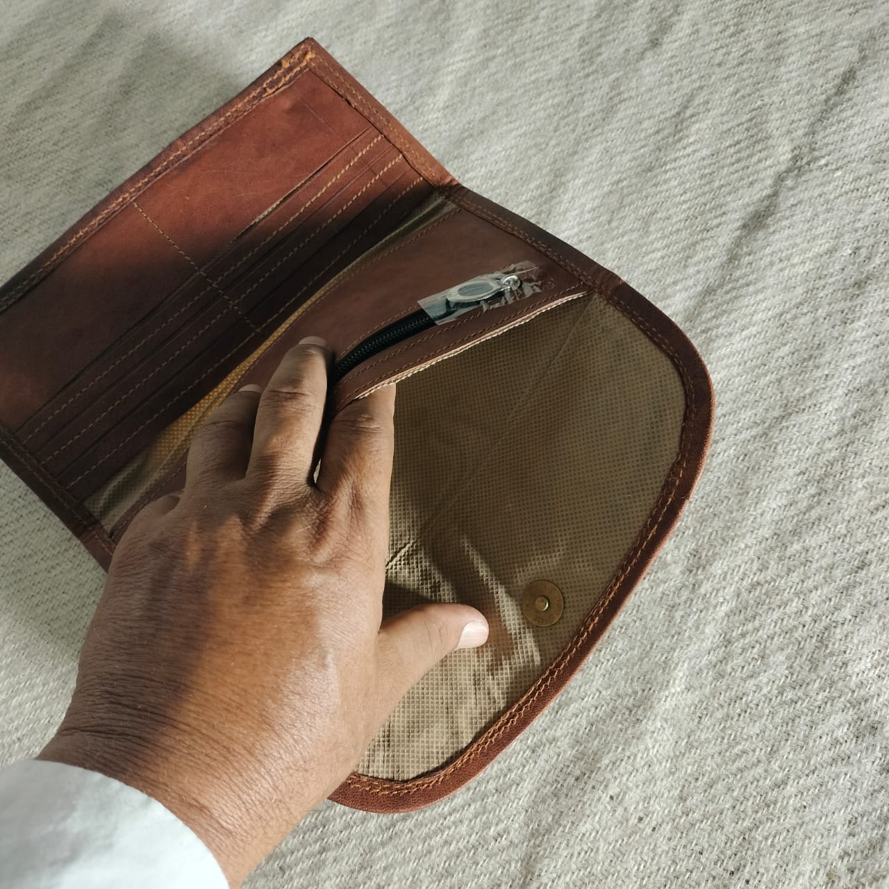 Leather embroidered clutch purse for girls and women