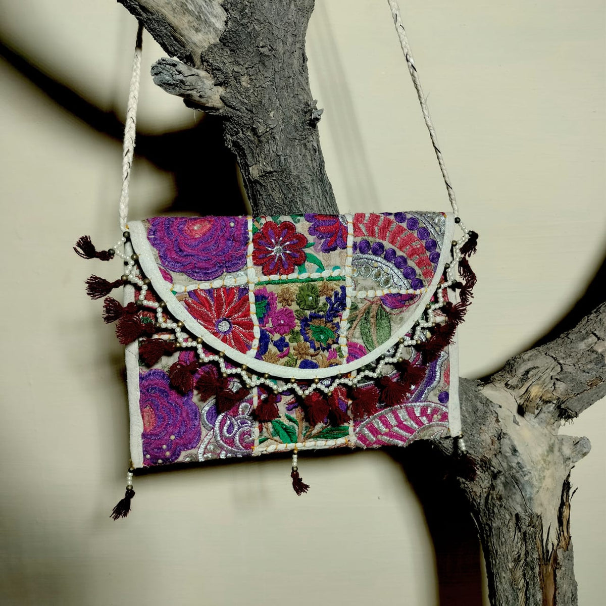 Patchwork sling bags available