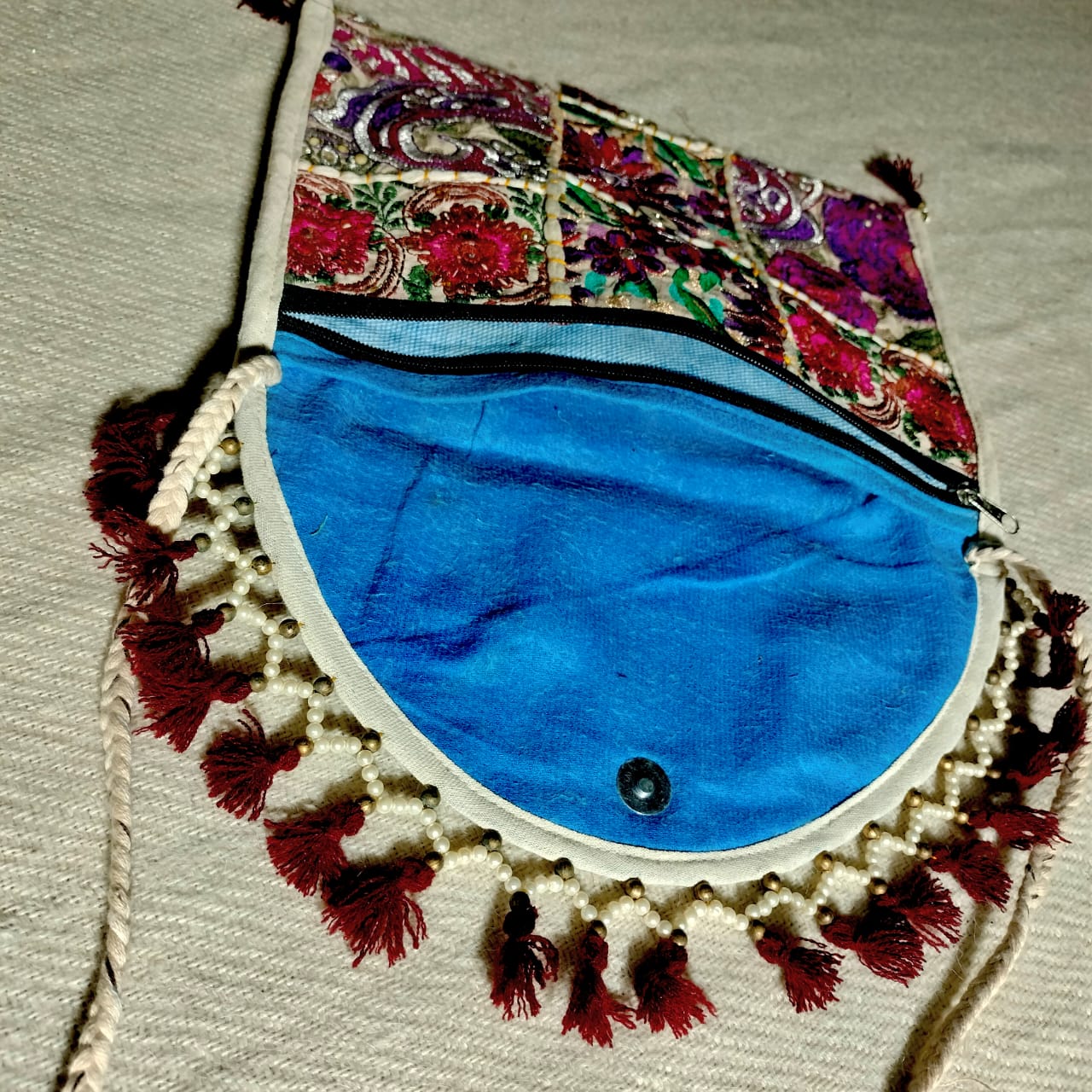 Patchwork sling bags available
