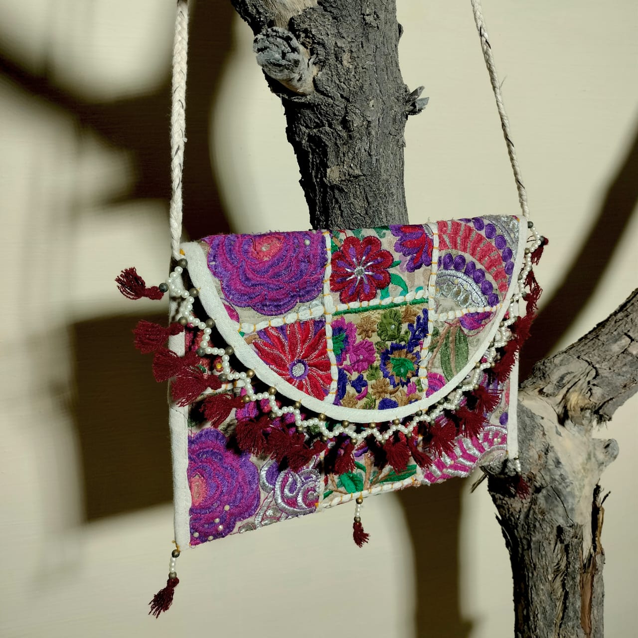 Patchwork sling bags available